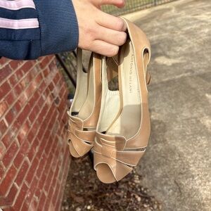 ANTONIO MELANI Beige Peep-Toe Heels
